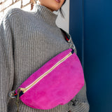 wayne sling bag | fuchsia suede