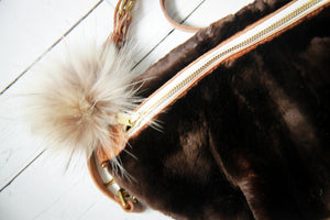 wayne sling bag | brown sheared beaver