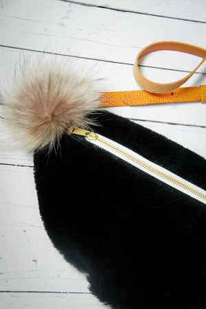 wayne sling bag | black sheared mink
