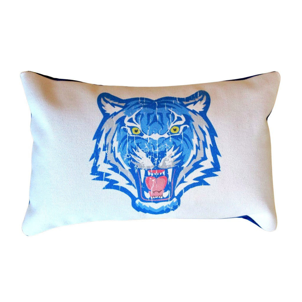 lumbar pillow | blue tiger