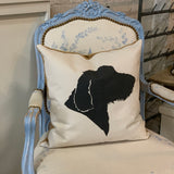 silhouette velvet pillow