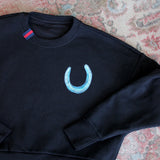 pullover | equine graffiti | black