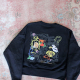 pullover | equine graffiti | black