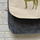 large crossbody | denim | horse