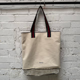 lenny tote | ticking | cherry