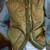 THE quilted jacket | sky blue herringbone