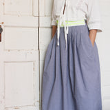 field skirt | navy gingham