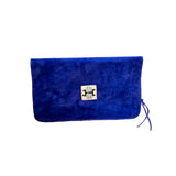 pierce pouch | horsebits | royal blue suede