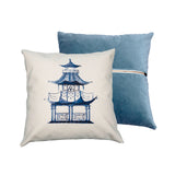 square pillow | blue pagoda