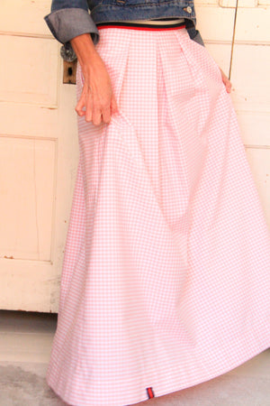 field skirt | pink gingham